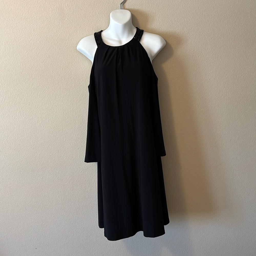 Ralph Lauren LRL Black Dress Sequins on collar Size 4